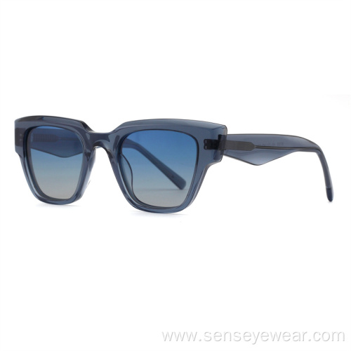 Women UV400 Bevel Polarized Shades Acetate Sunglasses